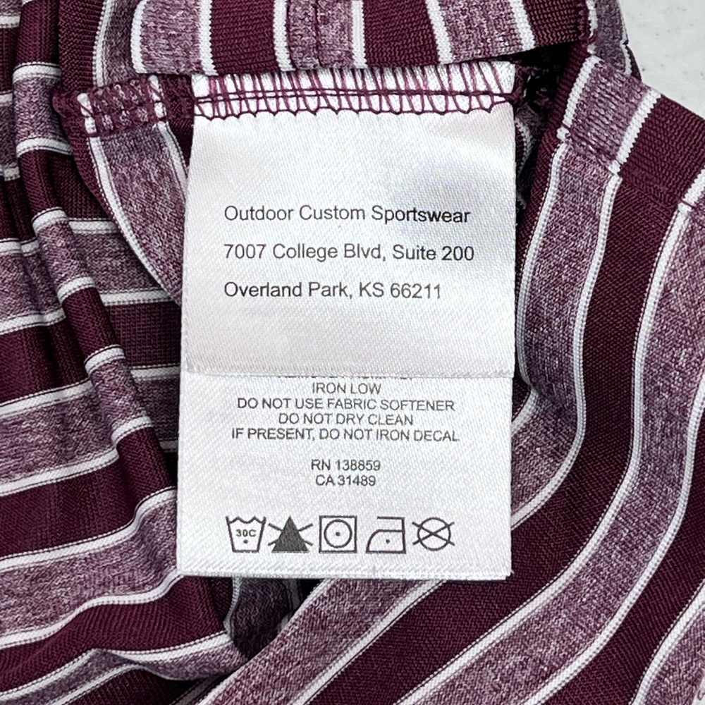 Columbia Golf Men’s XXL Maroon and White Striped Polo. MS State Embroidery. - Picture 9 of 11